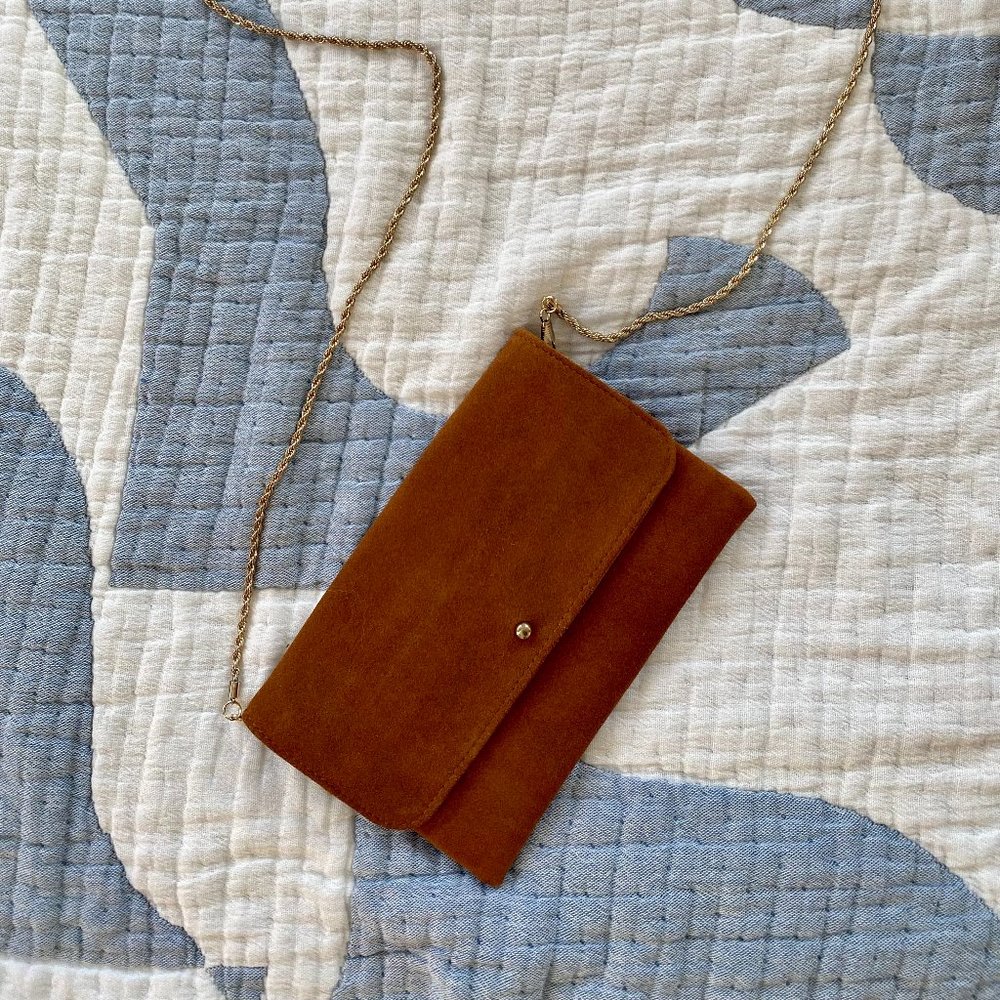 Brown Suede Clutch - Petite Mendigote
